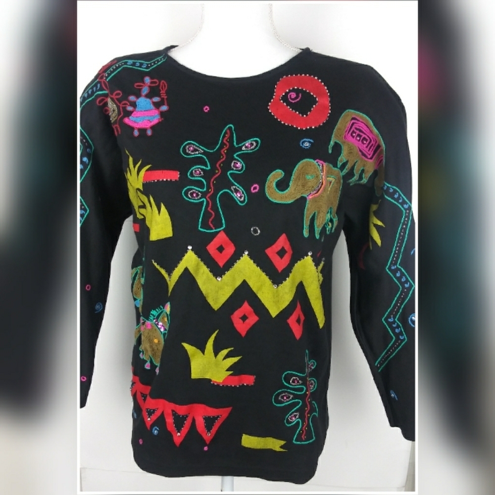 Vtg Cedars insp.by stone age petroglyph art 2 wear